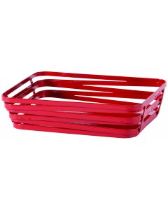 GET WB-982-R Cyclone Rectangular Metal Wire Food Serving Basket 9" x 7" x 2-1/4"H - Red - 12/Case
