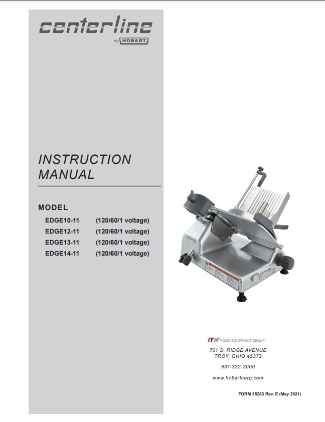 Centerline by Hobart EDGE10 10 Manual Meat Slicer - 1/3 hp