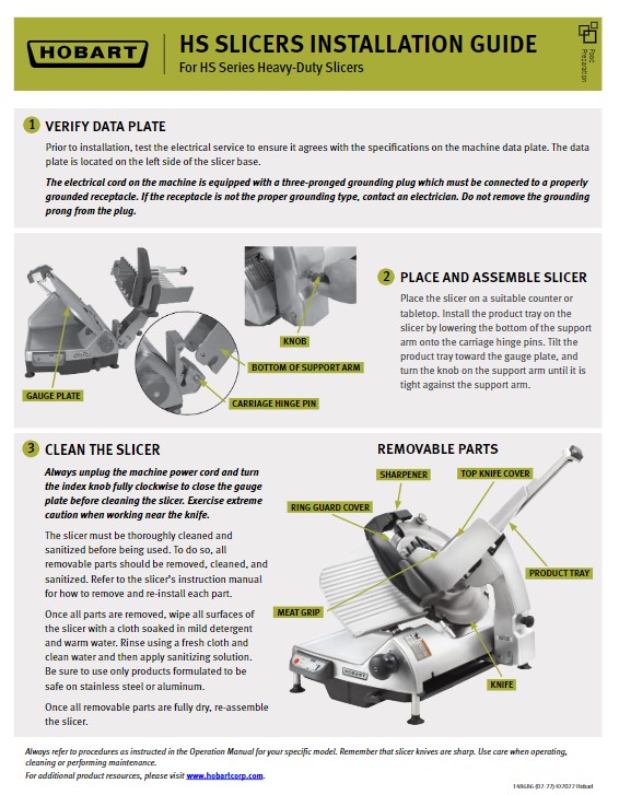 HS6-1PS Food Machines - Prep/Slicing Heavy Duty Meat Slicer, manual, 13in.  Cl