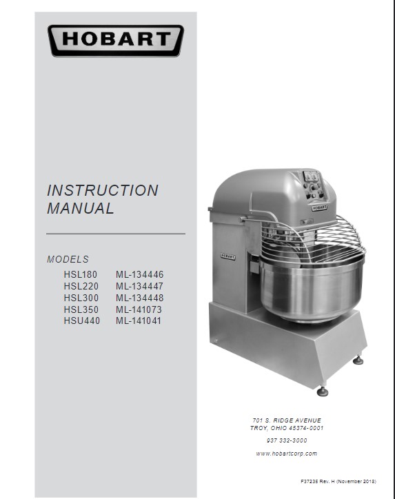 Hobart Legacy HSL180-1 150 qt. / 180 lb. Two-Speed Spiral Dough Mixer -  208V, 3 Phase, 6 HP