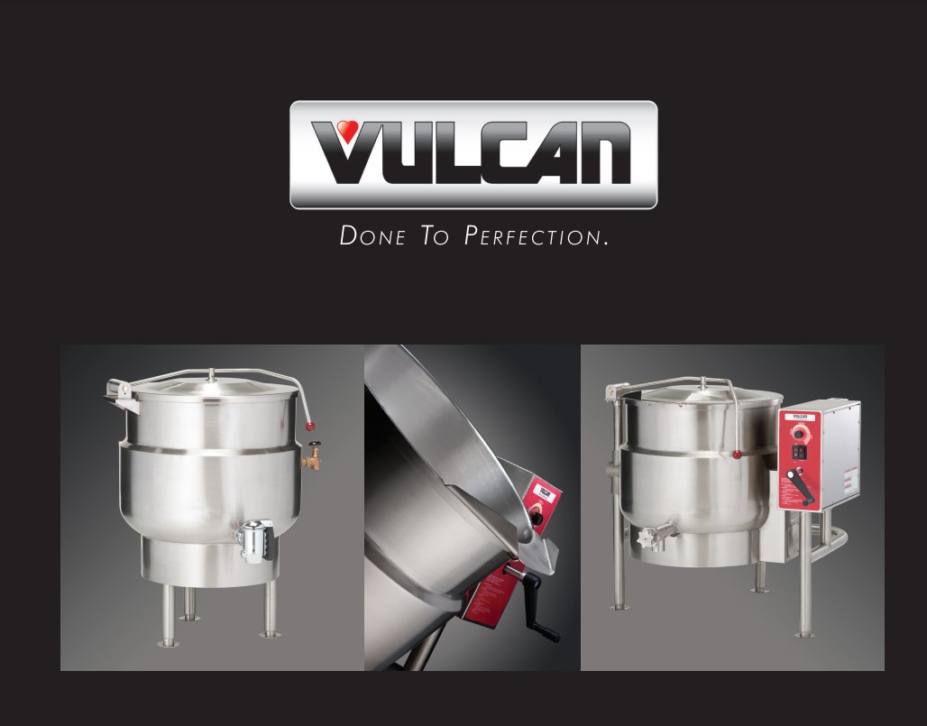 Vulcan VE40 40 Gallon Manual Tilt Braising Pan / Tilt Skillet - 16 kW, 240  Volts