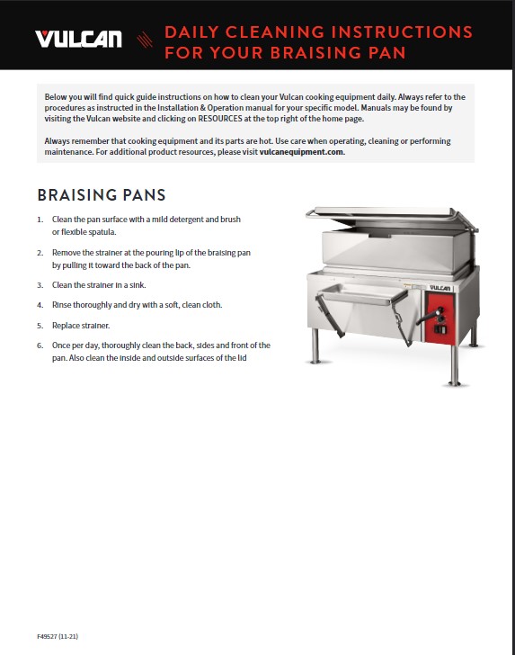 Vulcan VE40-33 - Electric Manual Tilt Braising Pan / Tilt Skillet 40 Gal. -  208-240v/50/60/1-3